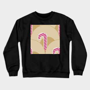 seamless scallop pattern with pink and sand candy canes Crewneck Sweatshirt